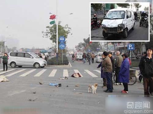 一女子横穿马路 被撞飞20米当场死亡