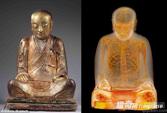 中国千年佛像内打坐和尚 疑似耶律大石老师