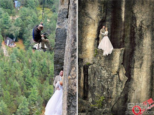 你敢不敢？在悬崖峭壁拍婚纱照