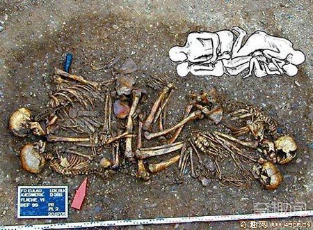 [图文]德国发现4600年前一家四口相拥合葬墓