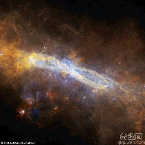 银河系内核巨大“扭曲缎带” 星系引力作用?