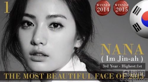 台湾16岁少女当选全球百大美女 韩女星NANA夺冠