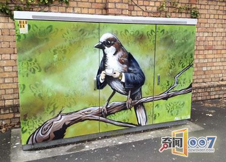 新西兰艺术家街头涂鸦公共设施箱