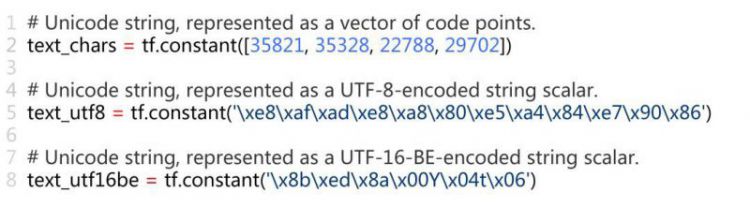 TensorFlow 支持 Unicode 编码