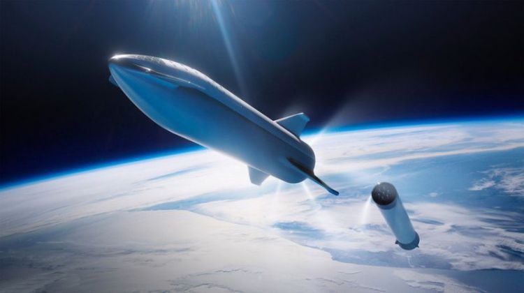 震撼:艺术家模拟SpaceX“大型猎鹰火箭”升空画面