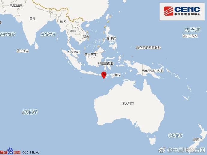 印尼松巴岛地区发生6.1级地震震源深度30千米