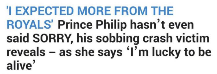 菲利普亲王车祸后终于道歉，网友：不需要道歉呀…亲王？？？