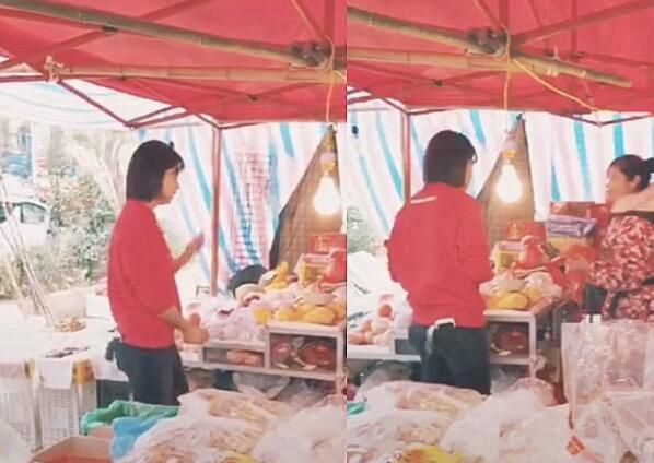 刘涛回老家菜市场买特产送网友，试吃动作被说接地气