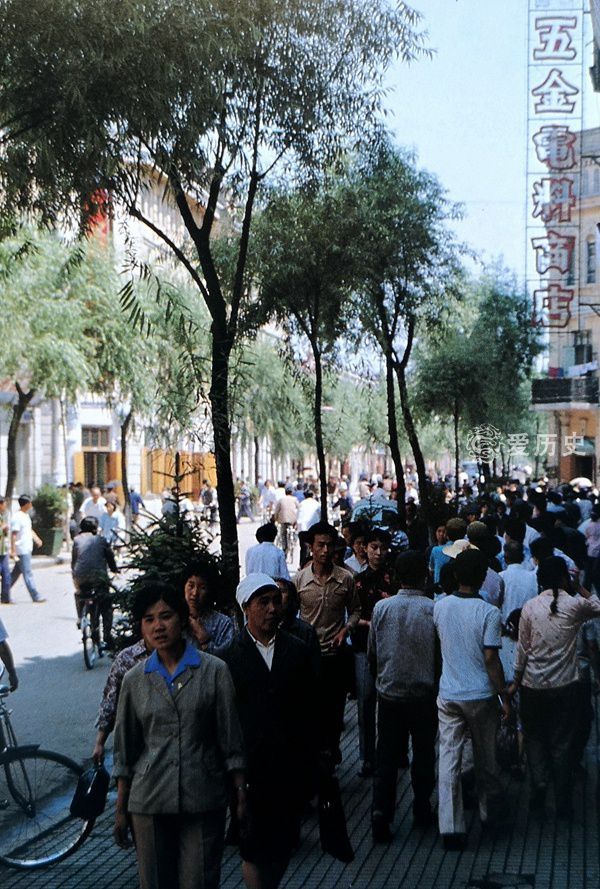 八十年代哈尔滨彩色记忆：红白色的有轨电车绿树成荫的中央大街