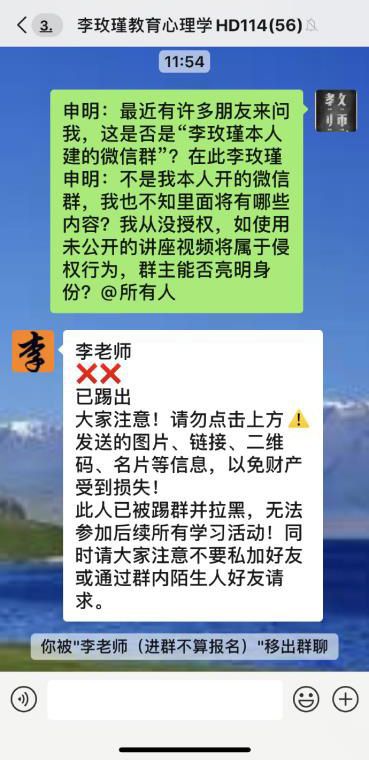 公安大学教授李玫瑾：被人冒名在微信群里讲课，打假时被秒踢