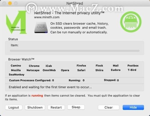 NetShredXformac(浏览器缓存清理软件)v5.7.1