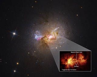 哈勃在矮星系中发现了一个黑洞点燃恒星形成
