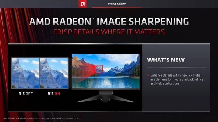 AMD图像锐化RIS现可用于视频播放/网页浏览