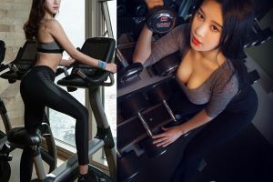 中国乳神PK韩国美女健身教练私房照