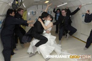 [图文]美国新人举办世界首场零重力状态婚礼在飞机上举行