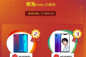 华为Mate 20重回巅峰 小米连续5周缺位前十