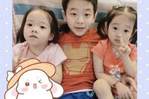 杨威夫妇为3岁双胞胎女儿庆生，杨阳洋兄妹三人温馨同框超有爱