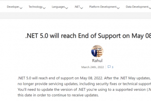 .NET5.0即将终止支持！